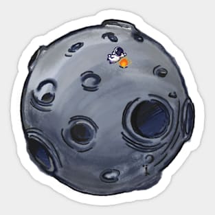 camping on moon Sticker